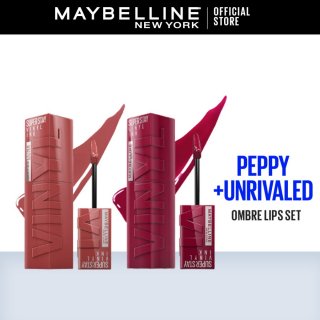 [Ombre Set] Maybelline Superstay Vinyl Ink - Peppy+Unrivaled