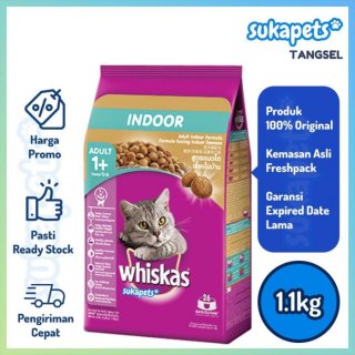 Whiskas Adult Cat Indoor Makanan Kucing Kering 1.1kg