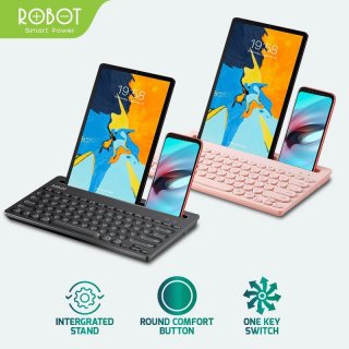 Keyboard Bluetooth ROBOT KB10 Portable Multi Device & 2.4G Wireless 3 Connection Mode 