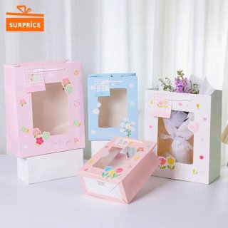 Surprice Paper Bag Transparan Motif Flowers 23x18x10cm