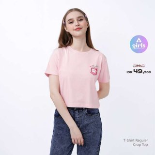 Aerostreet T-Shirt Regular Crop Top Milk Pink 