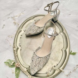 Gratis Ongkir Gold Sier Sandal Sepatu Pesta Wanita Stiletto Block Heel Aveda 6373