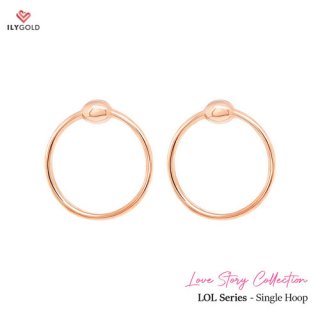 Ily Gold Lol Series Single Hoop Earrings