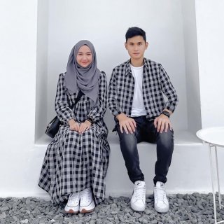 Raya Couple Gamis Set Kemeja Setelan Baju Pasangan Muslim