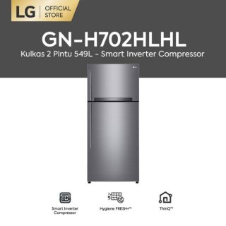 LG Kulkas 2 Pintu 547L gross/512L - GN-H702HLHL