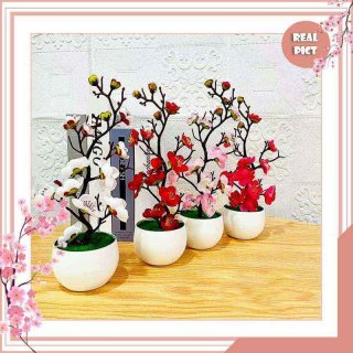 UNICO PBP31 Bunga Plum Tanaman Hias Plastik Artificial Pot Bunga Anggrek Tulip Mawar Keladi Lavender