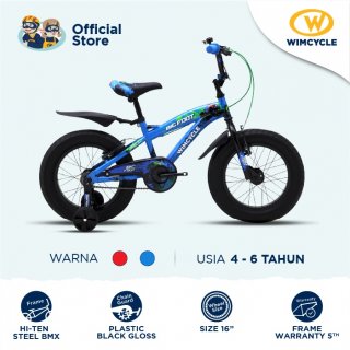 19. Wimcycle Sepeda Anak BMX Big Foot 16 - Blue, Melatih Koordinasi Mata dan Tangan Anak