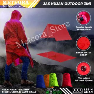 Jas Hujan Ponco Outdoor Camping Hiking Mendaki Gunung 3 In 1