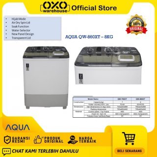 AQUA Mesin Cuci QW-860XT 8Kg 2 Tabung Low Watt
