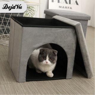 6. Dejavu Kursi Rumah Kucing Lipat Storage Box, Mudah Dibersihkan
