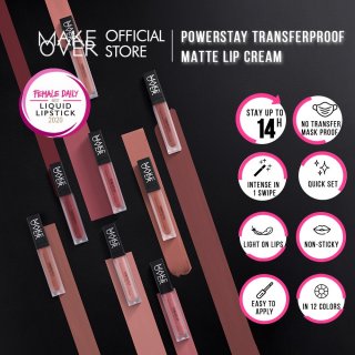 15.Make Over Powerstay Transferproof Matte Lip Cream, Tahan 14 Jam dengan Warna Intens Menggoda