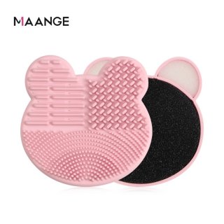 MAANGE Makeup Brushes Cleaner Alat Cuci Silikon Dengan Spons MAG5967 – Pink