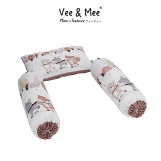 27. Vee & Mee Bantal Guling Set Raccoon & Friends - Vmb3050