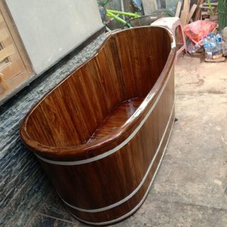 Bathtub Kayu Jati Handmade P140cm