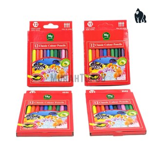 Pensil 12 Warna Pendek Mini MY PENCIL / Coloring Set Classic Anak Anak