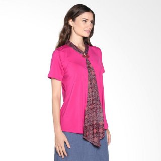 Fafa Collection Nouna 009 Batik Short Sleeves Wanita - Hot Pink