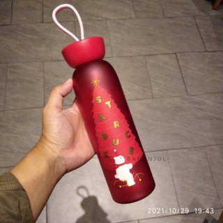 5. Tumbler Starbucks Holiday Edition WaterBottle Red Christmast Tree