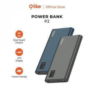 17. Olike PowerBank 10000mAh 3A Dual Output Port USB & Type-C, Powerbank simple dan ringan