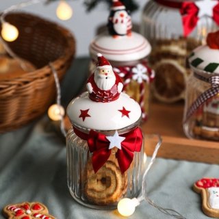 Christmas Cookie Jar Kaca