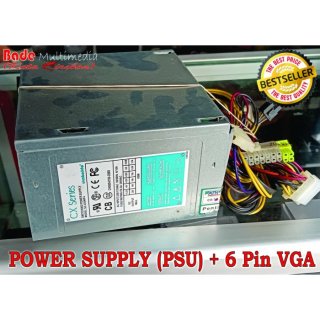 Power Supply PSU ATX 400 450 500 Watt + 6 Pin Power VGA Merek Campur