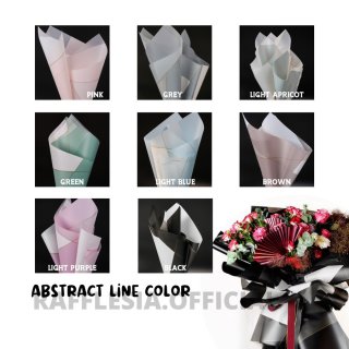 Flower Wrapping Abstract Line Color Cellophane (5 Lembar)