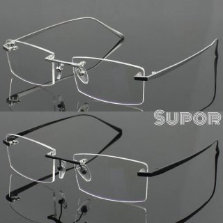 13. Frame FL10 kacamata 100% Titanium Frameless Minus Pria Wanita Rimless Look Classy