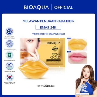 BIOAQUA Masker Bibir 24K Gold Moisturizing Essence Lip Mask 