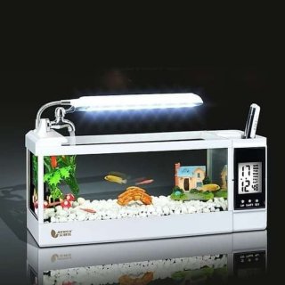 Desktop Akuarium ikan Aquarium Mini USB Fish Tank TG-03M
