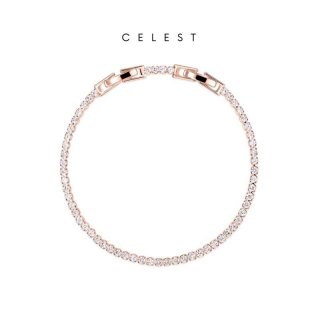 Celest Two Prong Rose Gold Tennis Bracelet Jewelry