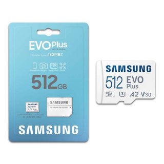 Samsung MicroSD EVO Plus 512GB Memory Card With Adapter Blue Wave Design Package
