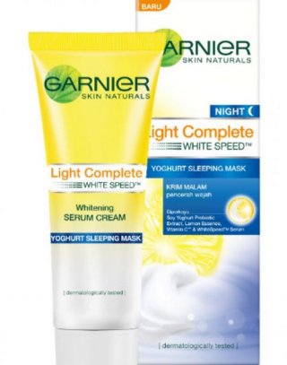 23. Garnier Light Complete White Speed Night Yogurt Sleeping Mask, Mencerahkan dan Melembapkan Kulit
