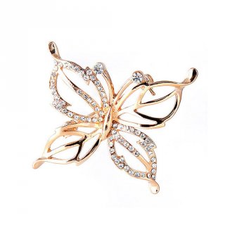 11. Glamorousky Elegant Butterfly Brooch with Silver Austrian Element Crystals