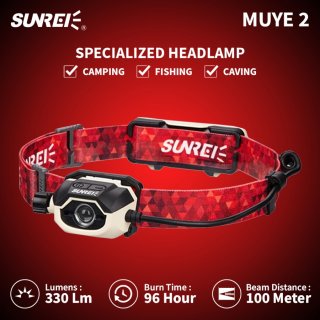 Senter Kepala Headlamp Sunrei Muye2 Caving 330 Lumens IPX5 Proyek LED