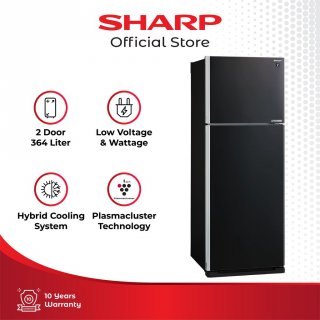 SHARP Refrigerator 2 Door Grand Vetro Series SJ-IG471PG-BK