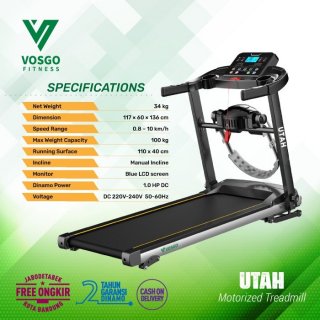 Alat Fitness Treadmill Elektrik Vosgo Utah