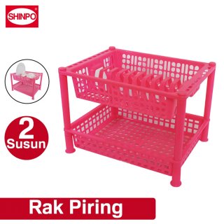 SHINPO Rak Piring / Dapur Plastik 2 Susun Serbaguna SPO-SIP-828 