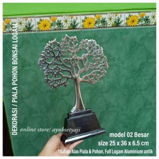 Souvenir Piala Pohon Bonsai 02 BESAR Logam aluminium antik Piala Lomba