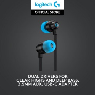 Logitech G333 Wired Stereo Gaming Earphone Black