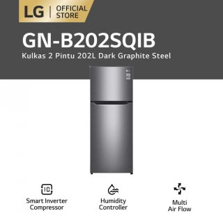 LG GN-B202SQIB Kulkas 2 Pintu 202L Top Freezer Fridge in Dark Graphite Steel