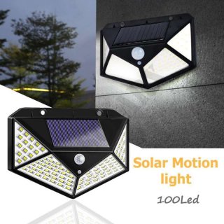 Lampu Taman Solar Tenaga Surya Matahari 100 LED Lampu Dinding Taman
