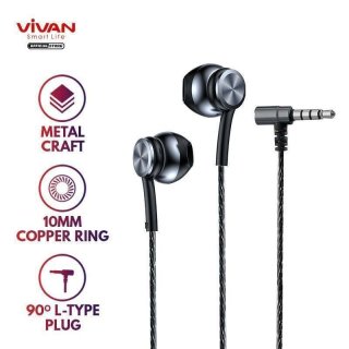 VIVAN Q12 Semi In-Ear Deep Bass Audio Quality Metal Wired Earphone