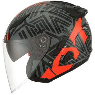 HELM KYT GALAXY SLIDE FLAT R NEON - GREY/RED FLUO