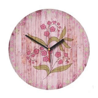Odiaz Shabby Pink Flower Jam Dinding