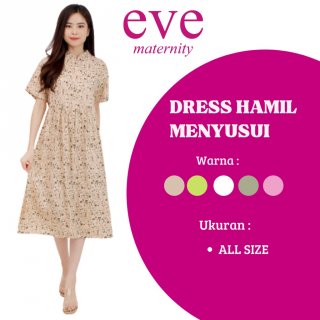 2. Eve Maternity Baju Hamil Menyusui Rayon Dress Nyaman FDM168