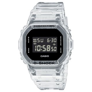 15. Casio G-Shock Jam Tangan Pria Digital Clear Transparent Strap DW-5600SKE-7DR