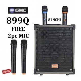 GMC 899Q Speaker Karaoke Bluetooth 8 Inch With 2 Mic Wireless 