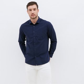 14. Kemeja Pria Basic Polos Oxford Panjang untuk Bekerja di Kantor Baru