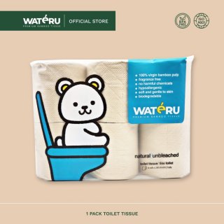 Wateru Premium Bamboo Tissue / Tisu Bambu - Toilet 6 roll
