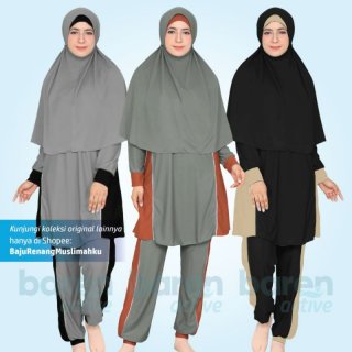12. Aghnisan - Super Premium Baju Renang Muslimah Wanita Dewasa Setelan Syari Longgar