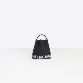 Balenciaga Wheel XS Drawstring Logo Bucket Bag